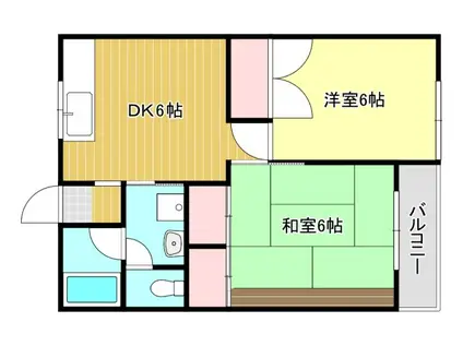 めぞんどぴゅあ(2DK/2階)の間取り写真