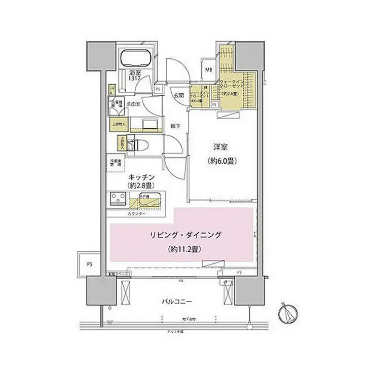 ザ・パークハウス渋谷美竹 6階階 間取り