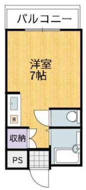 プレアール姫路北平野(ワンルーム/2階)の間取り写真