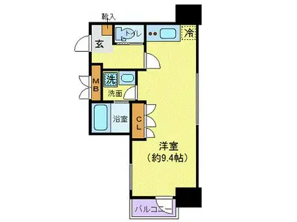 カスタリア大町(ワンルーム/8階)の間取り写真