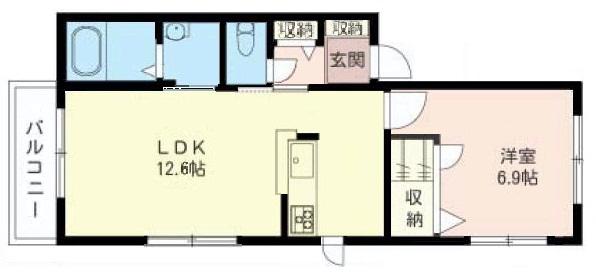 レフア逗子(1LDK/2階)の間取り写真