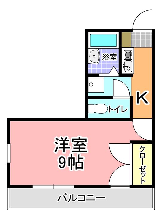 シャンブル堀町(1K/2階)の間取り写真