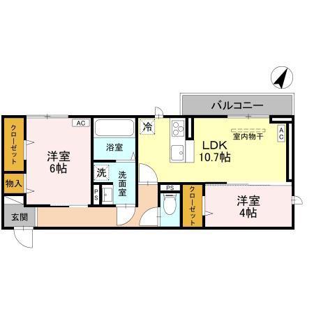 CLASSEUM幸西I(2LDK/3階)の間取り写真