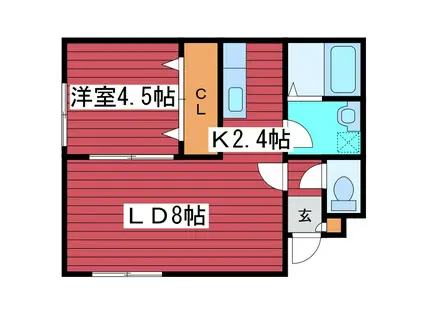 FELICE福住(1LDK/3階)の間取り写真