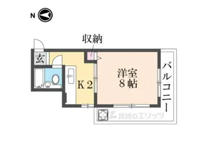 ハイデンス(1K/3階)の間取り写真