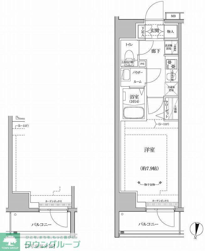 RELUXIA立石(1K/7階)の間取り写真
