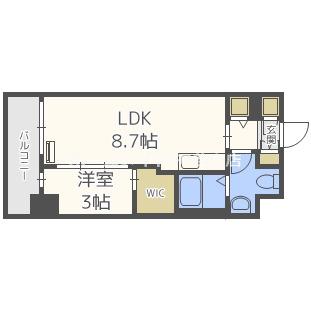 サニーハウス南堀江(1LDK/8階)の間取り写真