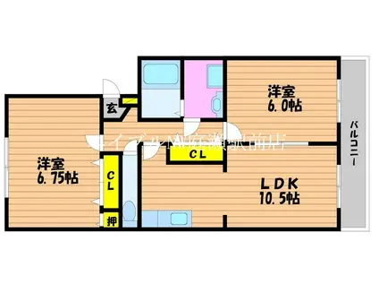 パルデンス大森(2LDK/3階)の間取り写真