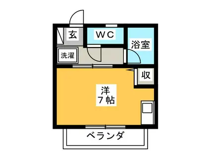 ハイツ小黒(ワンルーム/2階)の間取り写真