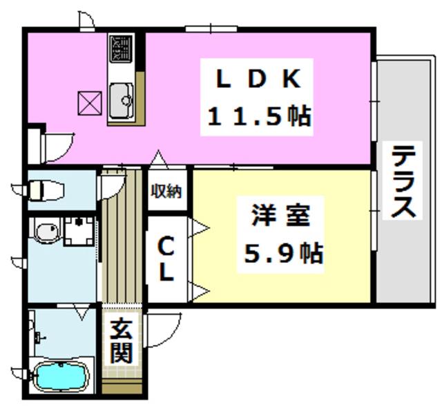 SHARMANT VILLA(1LDK/1階)の間取り写真