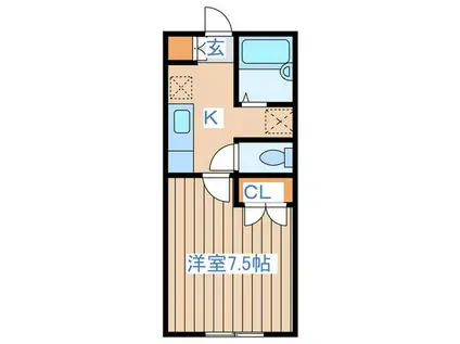 WINSTON116(1K/1階)の間取り写真