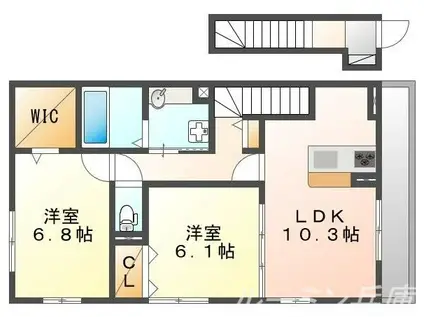 ベルフィオーレ平田(2LDK/2階)の間取り写真