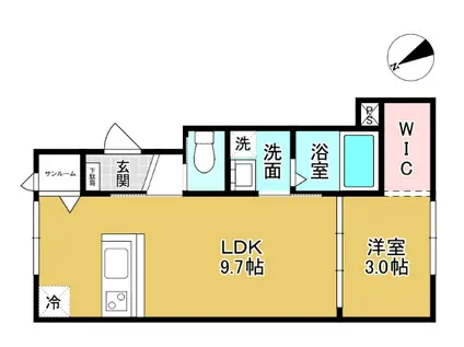 FELICE久方I(1LDK/1階)の間取り写真