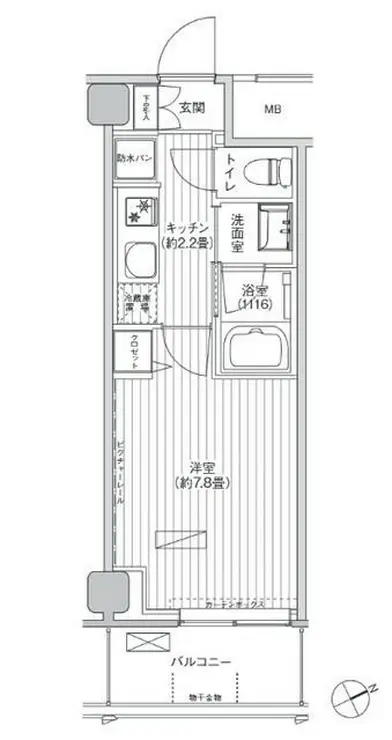ヒューリック浅草橋江戸通 7階階 間取り