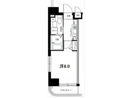 グリフィン横浜・弁天通(1K/5階)の間取り写真