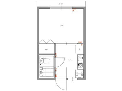 吉祥フラット(1K/2階)の間取り写真