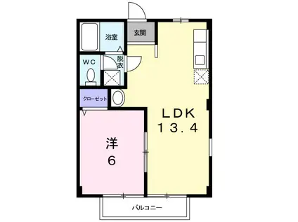 アクティブオノマ(1LDK/1階)の間取り写真