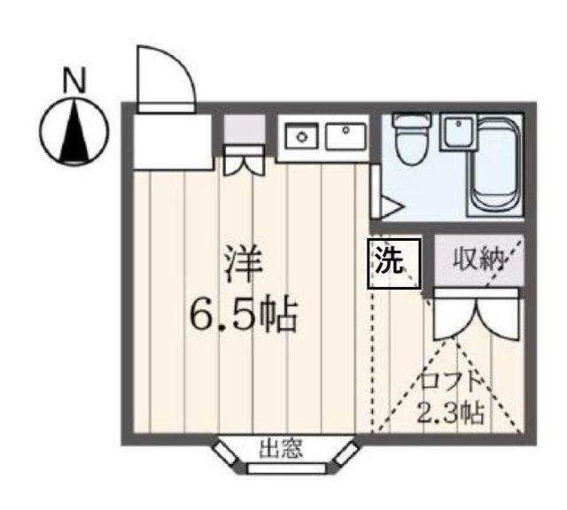 京王相模原線 南大沢駅 徒歩15分 2階建 築35年(ワンルーム/1階)の間取り写真