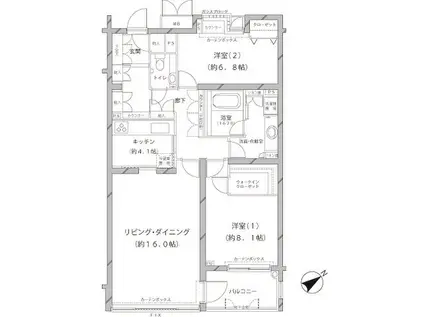 MFPRコート代官山(2LDK/3階)の間取り写真