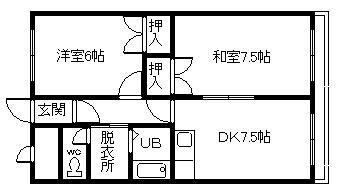 豊岡125(2DK/2階)の間取り写真