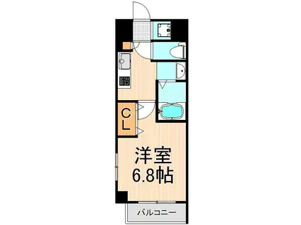 WAVE西新井(1K/6階)の間取り写真