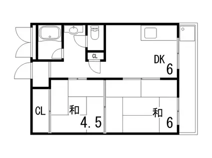 メゾン本山(2DK/4階)の間取り写真