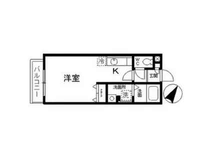 ロイヤル塩釜(1K/1階)の間取り写真