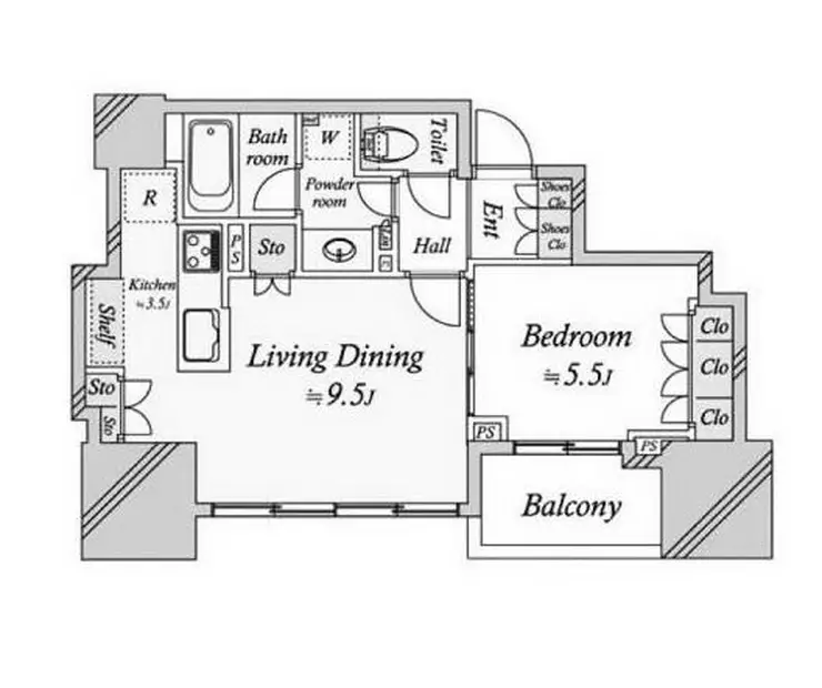 クラッシィスイート・ジオ東麻布 13階階 間取り