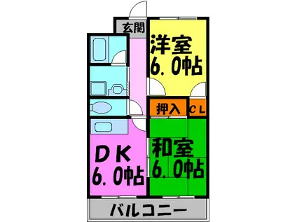 ベストマンションしお川(2DK/1階)の間取り写真