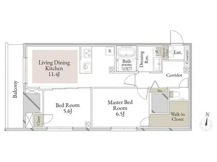 スカイテラス南大塚(2LDK/4階)の間取り写真
