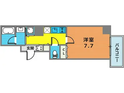 ブロード東灘深江駅前レジデンス(1K/5階)の間取り写真