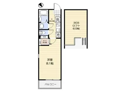 キャストリー八王子(1K/3階)の間取り写真