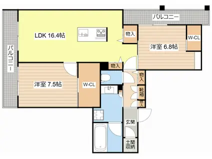 シャーメゾン草津プレミア(2LDK/2階)の間取り写真