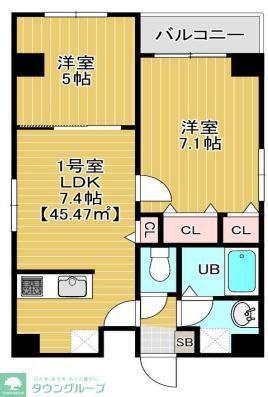 BLOOM錦糸町(2LDK/5階)の間取り写真