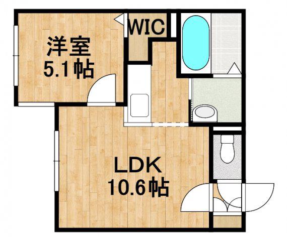 CANAAN住吉(1LDK/4階)の間取り写真