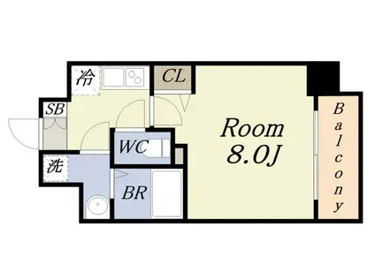 GRAND CINQ(1K/9階)の間取り写真