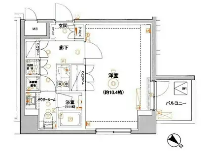 セジョリ板橋桜通(1K/5階)の間取り写真