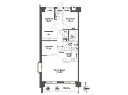 コンフォリア高島平(3LDK/5階)の間取り写真