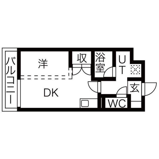 AXIA八熊(1DK/1階)の間取り写真
