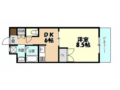 クレール長楽寺(1K/2階)の間取り写真