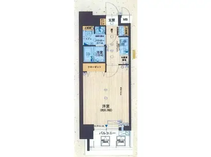 JPレジデンス大阪城南(1K/4階)の間取り写真