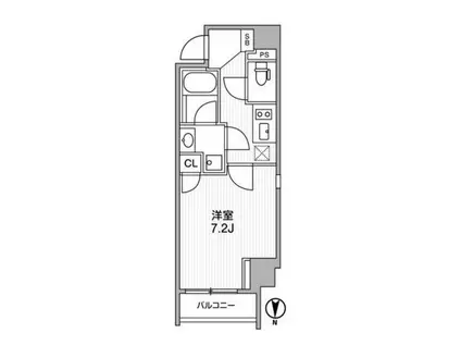 ライトハウス西新宿(1K/4階)の間取り写真