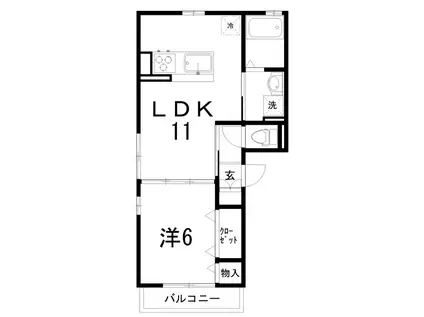 ルアール(1LDK/1階)の間取り写真