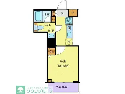 プレール・ドゥーク戸越銀座通(1K/5階)の間取り写真