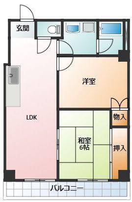 メゾン・ヴァンベール(2LDK/8階)の間取り写真