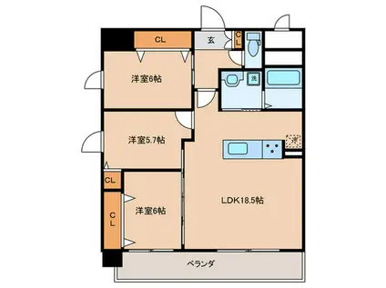 FAMILIE(3LDK/3階)の間取り写真