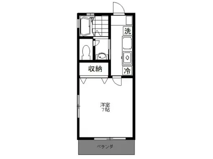 メゾン栗山大井町(1K/2階)の間取り写真