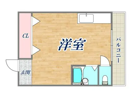 園田岡崎ハイツ(ワンルーム/3階)の間取り写真