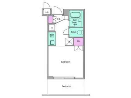 レジディア川崎(ワンルーム/10階)の間取り写真