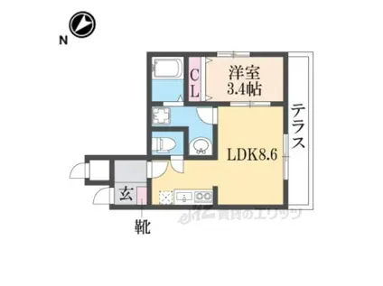 ONLYONE宝塚(1LDK/2階)の間取り写真